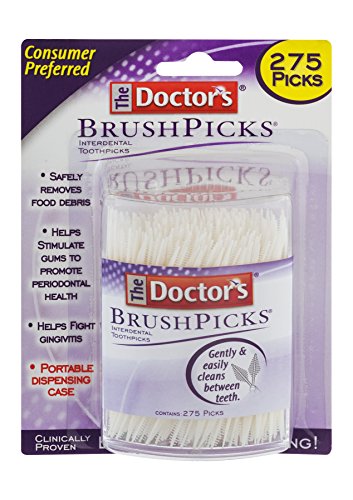 [해외]The Doctors BrushPicks | Interdental Toothpicks | 275 Count | Pack of 4 | Safely Removes Food Debris