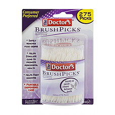 [해외]The Doctors BrushPicks | Interdental Toothpicks | 275 Count | Pack of 4 | Safely Removes Food Debris