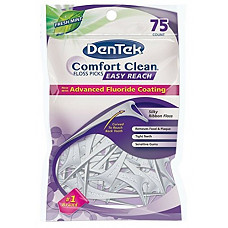 [해외]Dentek Comfort Clean Easy Reach Floss Picks | Fresh Mint 75-Count | 2-Pack