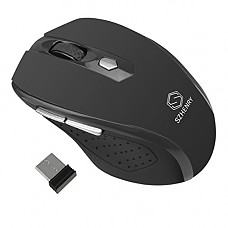 [해외]Wireless Mouse for Laptop, SZHENRY 2.4GHz Cordless Optical Mice with Nano Receiver for Windows Laptop Notebook Desktop PC (Black)