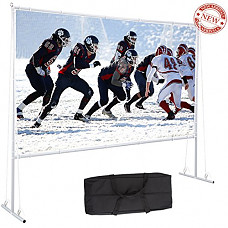 [해외]Varmax Outdoor 프로젝터 Screen with Stand foldable PVC for outdoor movie 120 inch 16:9