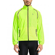[해외]Baleaf Mens Cycling Running Jacket Convertible Barrier Windproof Water-Resistant Lightweight Fluorescent Yellow Size M
