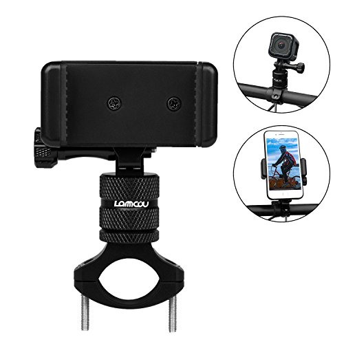 [해외]Bike Phone Mount Cellphone Bike Mount Lammcou Action 카메라 Bike Mount Holder 360 Rotate Aluminum Alloy Phone Bicyle Handlebar Mount for Smartphone/iPhone/Samsung + Action Camera/Gopro/Sjcam Mount