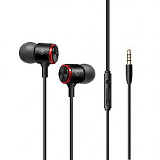 [해외]CANSHOW E3 Wired In-ear Headphones Sports Earphones for Running, Earbuds Noise Cancelling Black