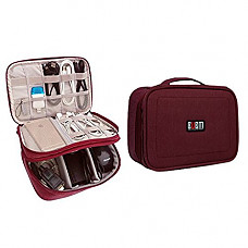 [해외]Electronics Travel Organizer-BUBM Universal 방수 Travel Gear Organizer Cable Organizer Storage Bag for Various USB, Phone and 아이패드 mini-Red
