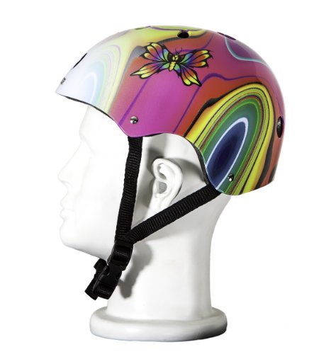 [해외]Punisher Skateboards Butterfly Jive Pink Skateboard Helmet with ABS Shell 11-vents Black Liner, Bike Skate BMX Skateboard Helmet