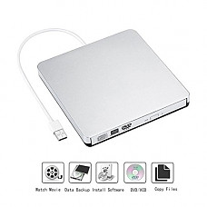 [해외]sunreal External CD Drive USB 3.0 High Speed Portable External DVD Drive CD DVD RW/DVD CD ROM Drive/Writer/Rewriter/USB CD Burner Ideal For Windows, Mac OS, PC (USB 3.0)