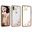 [해외]Njjex iPhone XS Max Case, for iPhone XS Max 6.5 Inch Cute Case, [Ncele] Transparent Clear Ultra Slim Lightweight Glitter Crystal Electroplating Flexible Soft TPU Case for iPhone XS Max 2018 [Gold]