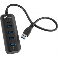 [해외]Xcellon USB-4311B 4-Port Portable USB 3.1 (Gen 1) Hub (Black)