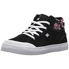 [해외]DC Girls Youth Evan Hi Skate Shoes, Black/Print, 11.5 M US Little Kid