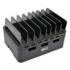 [해외]Tripp Lite 7-Port USB Charging Station Hub w/ Quick Charge 3.0, USB-C Port, Device Storage Organizer 5V 4A 60W Output for Tablets, Smartphones, 아이패드 (U280-007-CQC-ST)