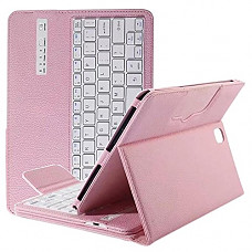 [해외]Tab S3 Keyboard Case,Genjia Ultra-Slim PU Leather Shell Impact Resident Flip Folio Cover with Detachable Wireless Bluetooth Keyboard Support Selfie for 삼성 갤럭시 Tab S3 9.7 inch–T820/T825 - Pink