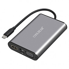 [해외]COOLBEAR USB C Adapter,8 In 1 Multiport USB C HUB to HDMI/VGA/Ethernet/TF Card Reader/PD/2 USB 3.0 Port [Pass-Through Charging] for Macbook Pro, Chromebook 2016, Phone, Other USB C Laptop