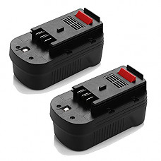 [해외]Powerextra 2 Pack Black & Decker 18V 2000mAh Replacement 배터리 for HPB18 HPB18-OPE 244760-00 A1718 A18 A18E Firestorm FS180BX FS18BX FS18FL FSB18