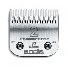[해외]Andis CeramicEdge Carbon-Infused Steel Clipper Blade, Size-2, 1/4-Inch Cut Length (63030)