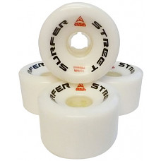 [해외]Aerial Wheels "STREET SURFER" Longboard Wheels (Set of 4), White/Black/Red, 70 x 46mm/78 Durometer