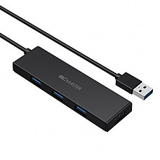 [해외]BC Master 4 Port USB Hub, Hub USB 3.0 Data USB Extension Cable Splitter with Micro USB Charging Port, 1.2m cable and LED Indicator for PC