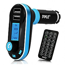 [해외]Pyle Bluetooth FM Transmitter, Wireless Vehicle Audio Streaming Receiver, Hands-Free Car Charger Kit, Digital LED Display, MP3/USB/SD Slot. (PBT92)