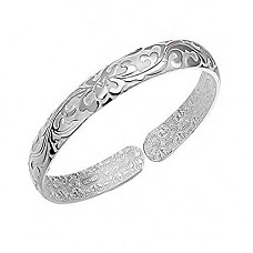 [해외]Acxico National Style Brocade Carving 50% Sterling Silver Bracelet