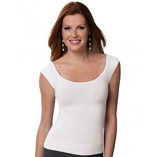 [해외]스팽스 On Top and In Control Cap Sleeve Scoop Top Style 1010 (Medium, White)
