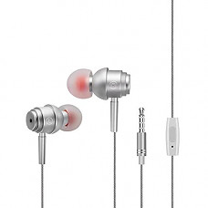 [해외]Gooyu Metal Earphones with Microphone In-Ear Earbud Headphones Noise Isolating Earbuds for iPhone 아이패드 iPod Samsung、Android Smartphones Tablets Laptop Mac Computer MP3/4（Silvery）