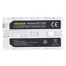 [해외]Neewer Rechargeable Li-ion 배터리 Pack Replacement for 소니 NP-F550/570/530, 7.4V 2600mAh, Compatible with 소니 HandyCams, CN-160, Neewer NW759 74K 760 모니터 and Other Lights using NP-F550(White)
