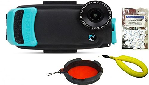 [해외]iPhone 6/6s Plus PRO Line Underwater 카메라 Housing by Watershot w/ Starter Package & Free Moisture Absorbers, Limpet Shell (Turquoise)