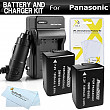 [해외]2 Pack 배터리 And Charger Kit For Panasonic Lumix DMC-FZ70, DMC-FZ70K, DMC-FZ60 DMC-FZ100 DMC-FZ40 DMC-FZ47 DMC-FZ150 Digital 카메라 Includes 2 Extended Replacement DMW-BMB9 Rechargeable Lithium-Ion 배터리 (1200Mah) (with Info-Chip!) + Charger + Mo