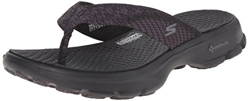 [해외]Skechers Performance Womens Go Walk Pizazz Flip Flop,Black,7 M US