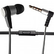 [해외]Single Earbud Stereo-to-Mono 핸드폰 w/Mic (Black/Silver), Aluminum with Rubberized Ribbon Cable