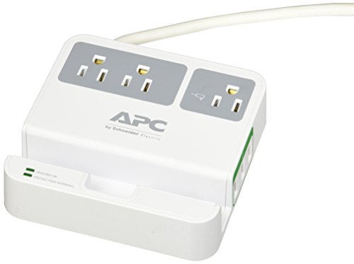 [해외]APC 3-Outlet Surge Protector 1080 Joule with 3 USB Charging Ports, SurgeArrest Essential (P3U3)