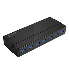 [해외]ORICO 7-Port USB 3.0 Hub, Ultra Slim Multi USB Ports Data Hub with 12V3A Power Adapter, 3.3 Ft dismountable USB Cable for MacBook, Chromebook, iPhone, Smartphones and more