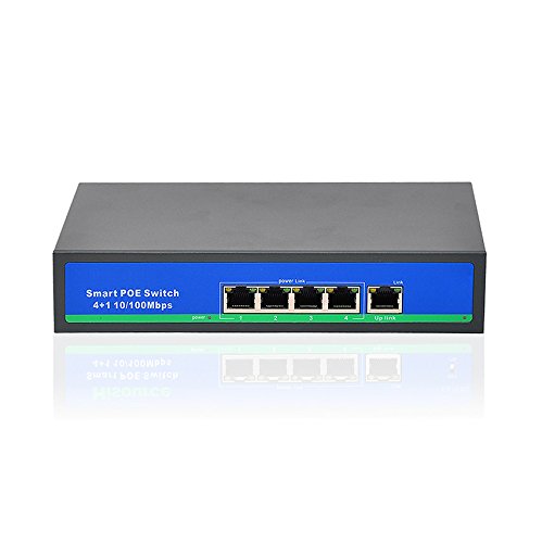 [해외]iCreatin 5-port Active Ethernet POE Switch with 4 PoE ports, 10/100Mbps, IEEE802.3af, 65Watt