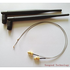 [해외]CHAOHANG New 2 x 6dBi RP-SMA Dual Band 2.4GHz 5GHz + 2 x 35cm U.fl / IPEX Cable Antenna Mod Kit No Soldering for Wireless Routers Mini PCIe Cards Network Extension Bulkhead Pigtail PCI WiFi WAN Repeater