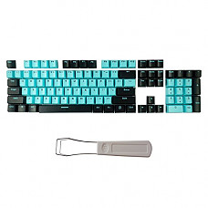 [해외]ABS Keycaps 104 Keys Cherry MX Blue Switches Key Caps with Keycaps Puller for DIY Mechanical Keyboard (Black Blue)