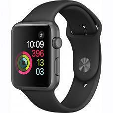 [해외]애플 Watch Series 1 Smartwatch 42mm, Space Gray Aluminum Case/ Black Sport Band (Newest Model) (Refurbished)