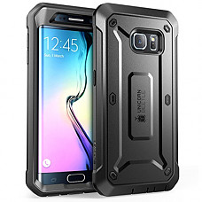 [해외]Supcase Unicorn Beetle PRO Series Full-body Rugged Holster Case with out Built-in Screen Protector for 삼성 갤럭시 S6 Edge (2015 Release) - Retail Package - Black/Black