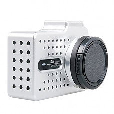 [해외]Action 카메라 Aluminum Protective Shockproof Frame Case Shell + UV Protector 랜즈 Cap Cover for Xiaomi Yi 2 4K Accessories (Silver)