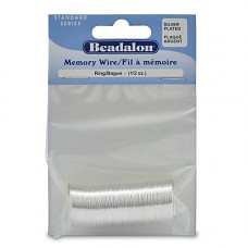 [해외]Beadalon 347B-010 Silver Plated Memory Wire Ring, 1/2-Ounce/Pkg, Approximately 99 Loops