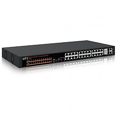 [해외]UTT S1242P 24-port internet Unmanaged PoE Switch with（24 PoE port | 2 Gigabit Ethernet Uplinks Ports）– 260W – 802.3af/at – for IP 카메라 & AP