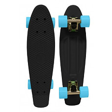 [해외]PARADISE Plastic Cruiser Skateboard, Black/Blue, 6 x 22-Inch