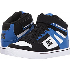 [해외]DC Kids Youth Spartan High EV Skate Shoe, Black/White/Blue, 3.5 M US Big Kid