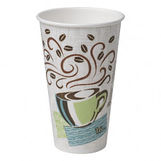 [해외]Dixie PerfecTouch 5356DX WiseSize Coffee Design Insulated Paper Cup, Georgia-Pacific, 16oz (Case of 20 Sleeves, 25 Cups per Sleeve)