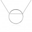 [해외]925 Sterling Silver Women Circle Pendant Necklace Jewelry Gift (White Gold)