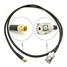 [해외]RF LMR200 Pigtail Low Loss Cable SMA Male to UHF SO-239 Female Coaxial Antenna Connector 43 (3,6ft/110cm)