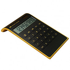 [해외]Hysada Elegant Design Black 10 Digits Dual Powered Desktop Calculator,Tilted LCD Display Inclined Design Slim Desk Calculator