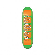 [해외]Civilian Squared Skateboard Deck, Green/Orange, 8.25"