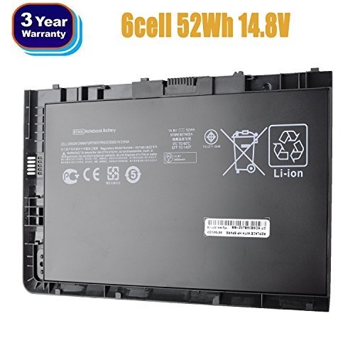 [해외]HP BT04XL Laptop 배터리 for EliteBook Folio 9470 9470M Series HSTNN-IB3Z HSTNN-I10C BT04 BA06 687517-1C1[6-cell 52Wh 14.8V Black]-18 Months Warranty