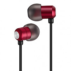 [해외]MATEDSOUS Amazinn-1 Red Tiny Wired Earphone with Mic-Ergonomic Soft & Comfortable Passive Noise Canceling in-ear 핸드폰 Earplugs with Hi-Fi Clear Sound for Music/Calls for Cellphones and Macbook