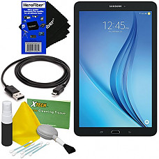 [해외]삼성 갤럭시 Tab E 9.6" 16GB Wi-Fi Tablet (Black) SM-T560NZKUXAR + USB Cable + 5pc Deluxe Cleaning Kit + HeroFiber Ultra Gentle Cleaning Cloth